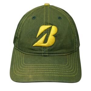 Bridgestone Golf Slideback Baseball Cap Green One Size Adjustable Embroidered